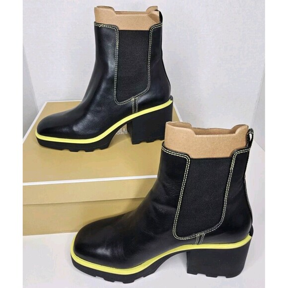 Michael Kors Keisha Bootie Limelght MLT Sz 9.5 NIB Leather/ Contrast Stitching - Picture 5 of 10